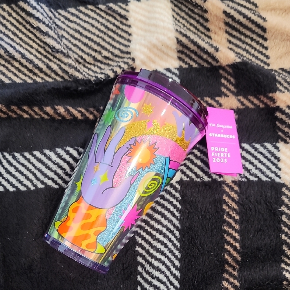 Pride starbucks 2023 Tumbler with Purple Lid